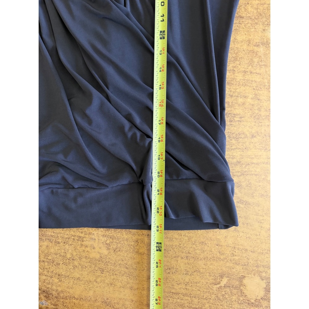 New York & Company Brown Sleeveless Draped Surplice Wrap Blouse Medium Office - Picture 6 of 6